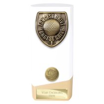 Prime Cobra Golf Trophy | Longest Drive | White & Gold | 160mm