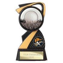 Mania Tower Golf Trophy | Carbon Black & Gold | 130mm