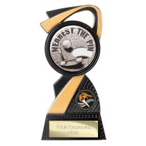 Mania Tower Golf Trophy | Nearest the Pin | Black & Gold | 155mm
